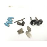 A collection of gents silver cufflinks and other c