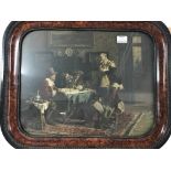 Four Victorian walnut effect framed prints in Jaco