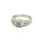 An 18ct white gold and diamond ring, size approx K
