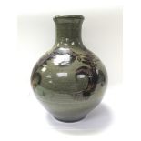 A contemporary stoneware vase decorated with Japan