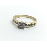 A 9ct yellow gold and diamond ring, approx 0.5ct,
