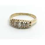 A vintage 18ct yellow gold and five stone diamond