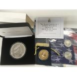 A cased silver 5oz Queen Elizabeth II proof coin a