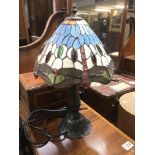 A Tiffany style table lamp.