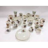 A collection of crested ware including Goss and Ar