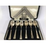A set of six silver teaspoons & a silver plated co