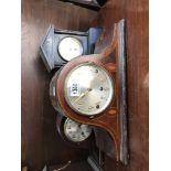 A Victorian slate mantle clock and 2 Edwardian man