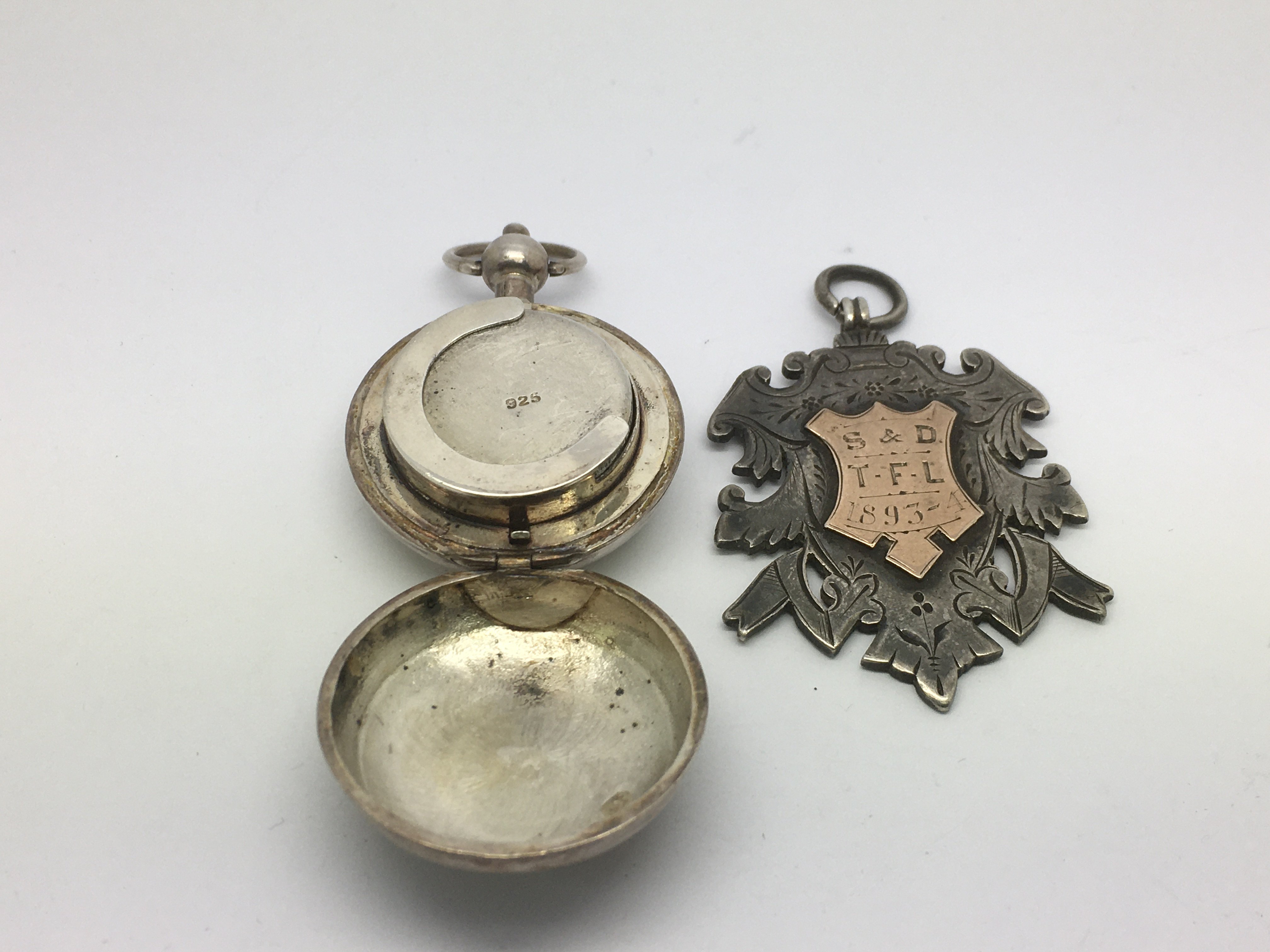 A silver sovereign case and a Victorian silver and