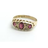 A vintage 18ct yellow gold, ruby and diamond ring,