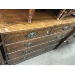 A Victorian 5 drawer oak chest. 106 x 97cm