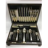 An oak cased canteen of cutlery - NO RESERVE