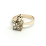 A 14ct yellow gold cluster ring, approx 0.35ct, si