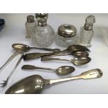 A collection of silver flatware 275 grams glass pe