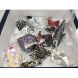 A box of sterling silver pendants, silver marcasit