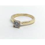 An 18ct yellow gold and diamond solitaire ring, ap