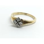An 18ct yellow gold and diamond ring, approx 0.25c
