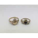 Two gold rings, approx 4.3g, together with some si