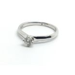 An 18ct white gold and diamond solitaire ring, app