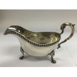 A silver sauce boat, Chester hallmarks.