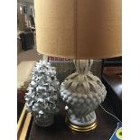 A Casa Pupo ceramic lamp and shade and a ceramic w