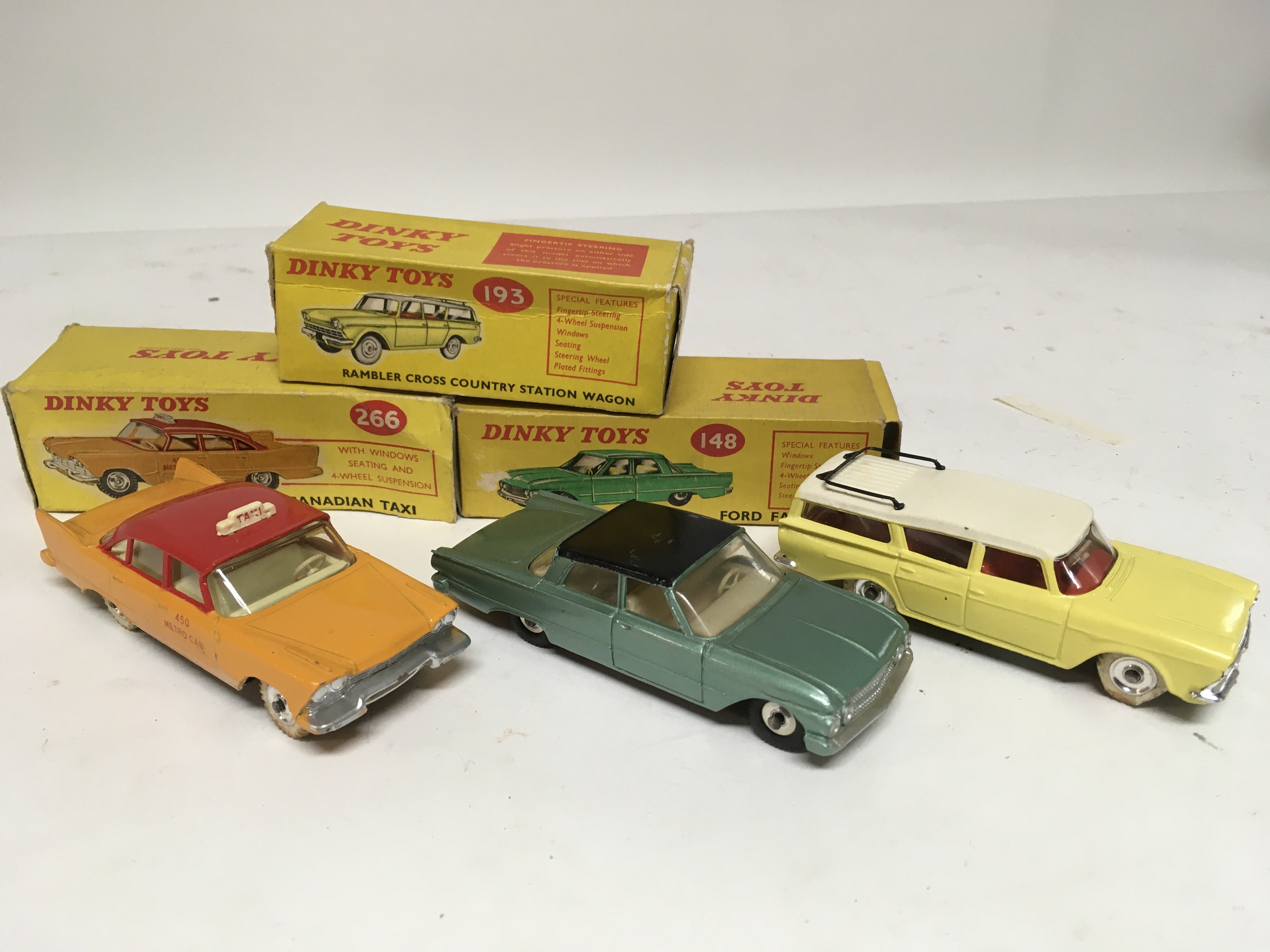 Dinky toys, boxed, #266 Plymouth Canadian taxi, da