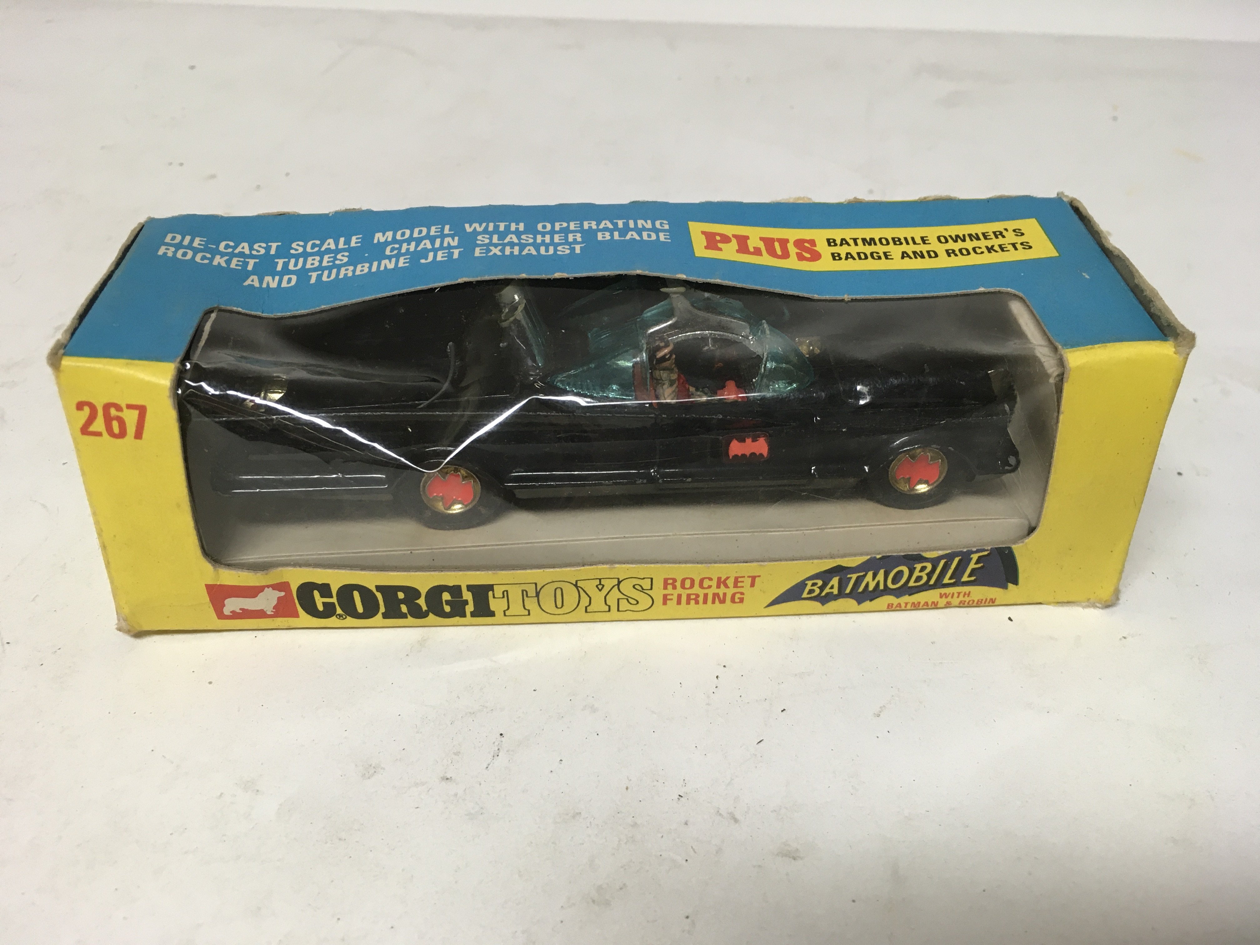 Corgi toys, #267 Batmobile, rocket firing with Bat