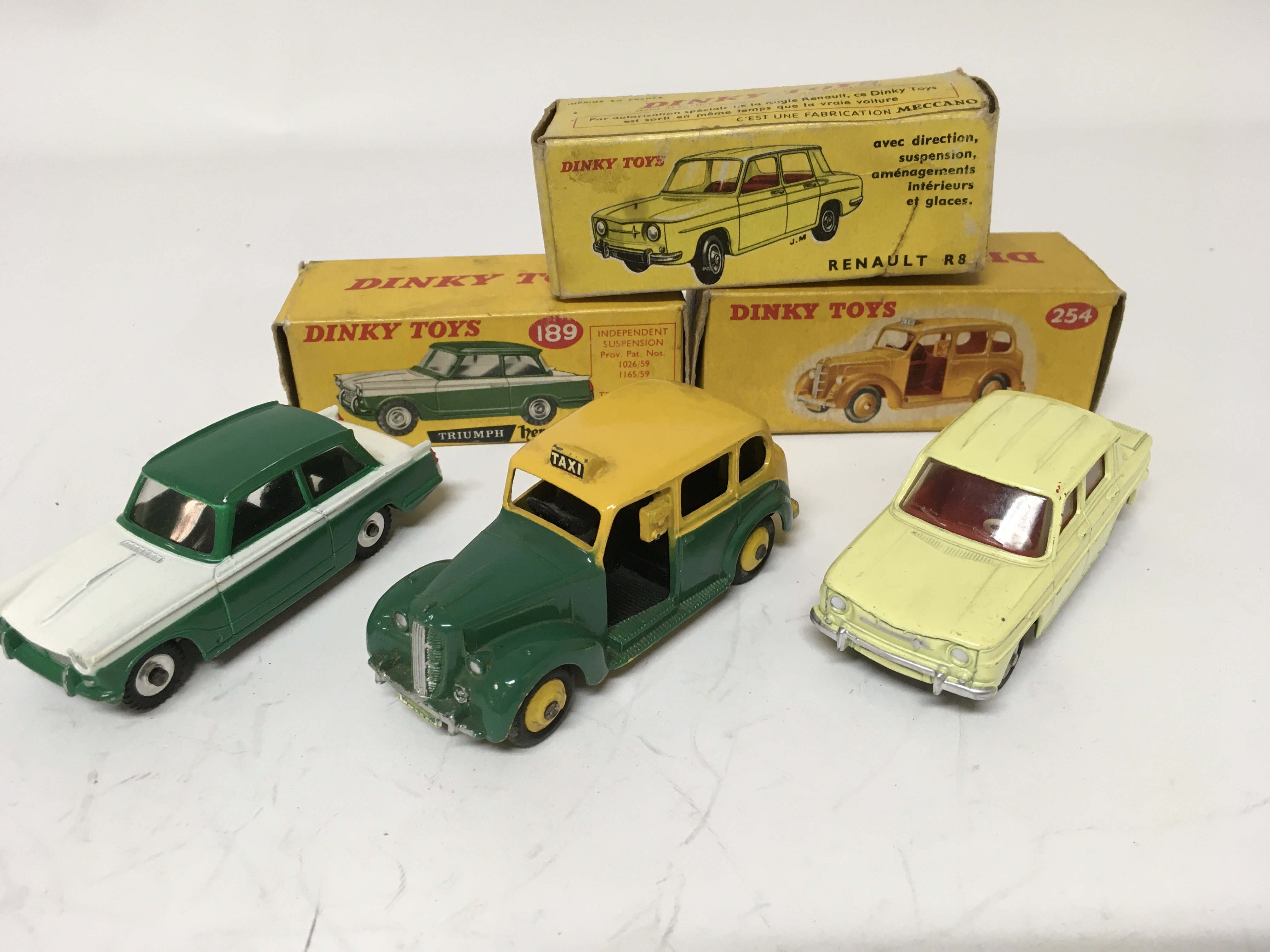 Dinky toys, boxed, #189 Triumph Herald, #254 Austi