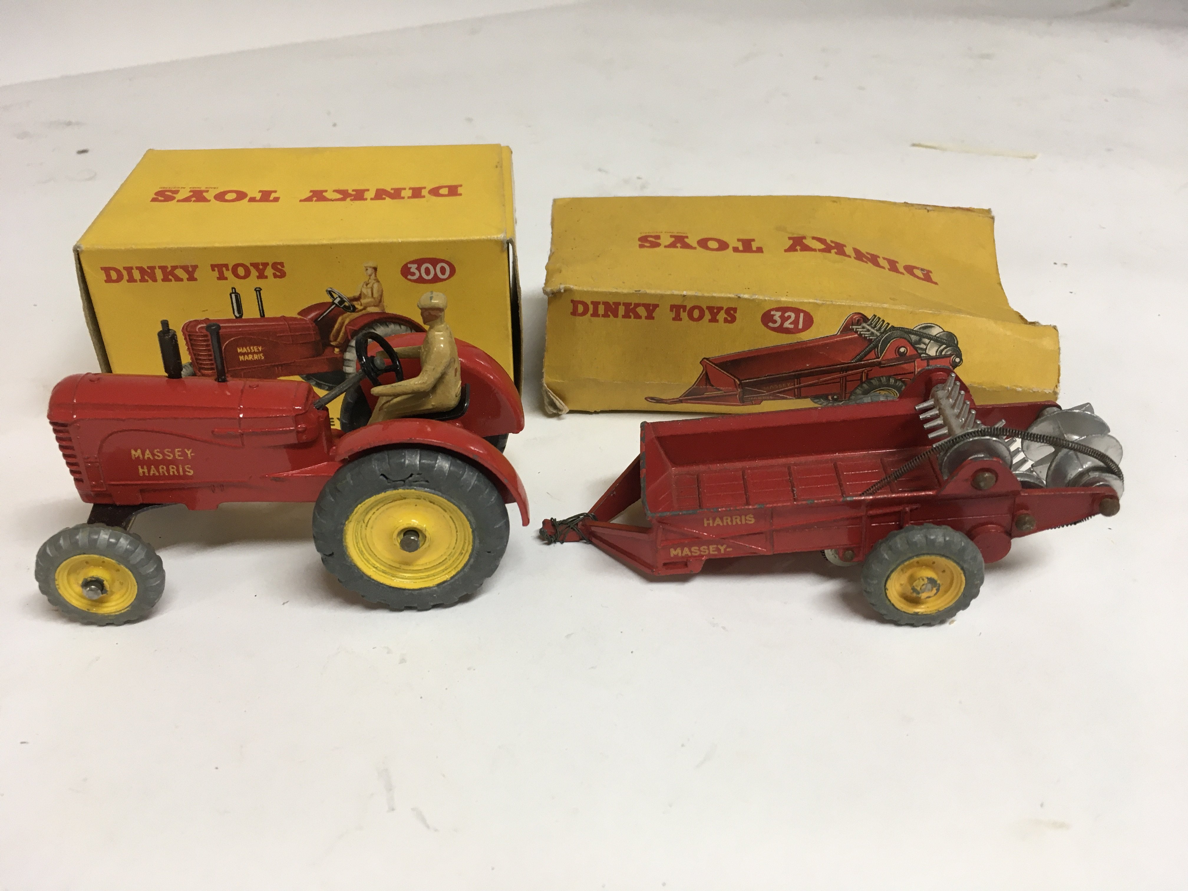 Dinky toys, boxed, #300 Massey Harris tractor and