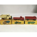 Dinky toys, boxed, #410 Bedford end tipper, #422 F