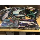 6 Star Trek Ertl model kits including the Enterpri