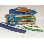 Scalex boats, boxed, Derwent cabin cruiser and a H