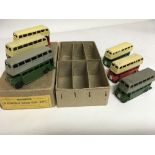 Dinky toys, #29C,Trade box of 6x Double deck bus,