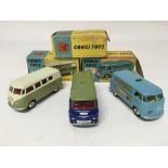 Corgi toys, boxed, #434 Volkswagen Kombi, #441 Vol