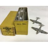 Dinky toys, #70E, Trade box of 6x Meteor twin jet