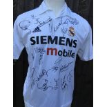 Real Madrid Signed 2003 Football Shirt: Squad sign