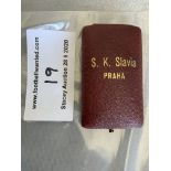 Slavia Prague 1934 Gift To Eric Brook England: Cas