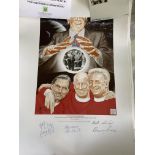 Best Law + Charlton Signed Manchester United Print