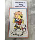 Norman Hunter 1966 World Cup Willie Signed Postcar