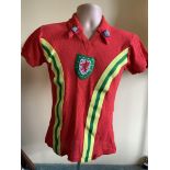 1979 Wales Match Worn Iconic Football Shirt: Red n