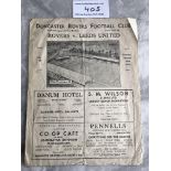 47/48 Doncaster Rovers v Leeds United Football Pro