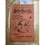 35/36 Crystal Palace v Torquay United Football Pro