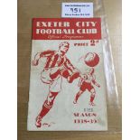 38/39 Exeter City v Bristol Rovers Football Progra