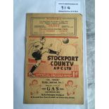 1936/37 Stockport County v Carlisle United Footbal