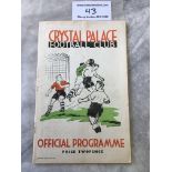 38/39 Crystal Palace v Notts County Football Progr