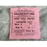 1964 League Cup Semi Final Football Ticket: West H