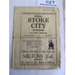 46/47 Stoke City v Huddersfield Town Football Prog