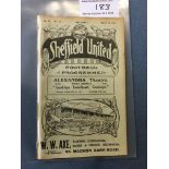 1913/14 Sheffield United v West Brom Football Prog