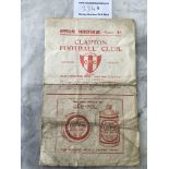 1925/26 Clapton v Leytonstone Football Programme: