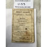 Derby County 1884/85 Football Fixture List: Very r