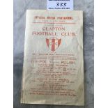 1924/25 Clapton v St Albans City Football Programm